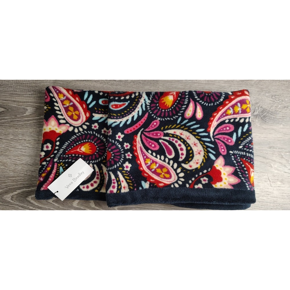 Vera Bradley Fleece Loop Scarf in Painted Paisley Infinity Scarf NEW 100% Cotton